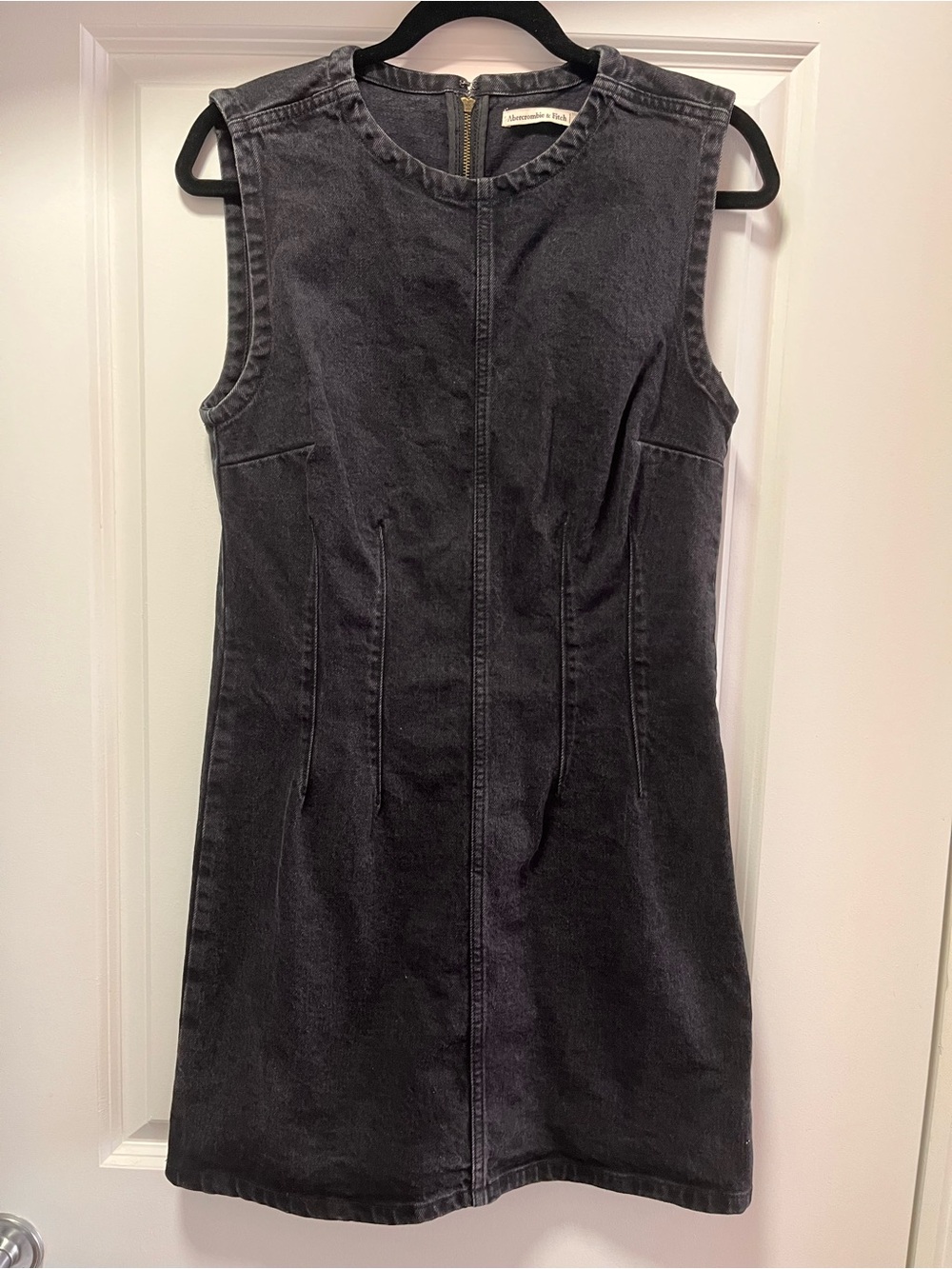 Abercrombie & Fitch Sleeveless Black Denim Shift Dress
